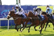 13 September 2020;  Glass Slippers, Tom Eaves aborad, defeating Keep Busy, Ryan Moore up, in The Derrinstown Stud Flying Five Stakes at The Curragh. © Peter Mooney, 59 Upper George's Street, Dun Laoghaire, Co. Dublin, A96 H2R3, Ireland  Tel: 00 353 (0)86 2589298