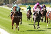 13 September 2020;   Mr Lupton, Colin Keane up, left, winning The Irish Stallion Farms European Breeders Fund 'Bold Lad' Sprint Handiap at The Curragh. © Peter Mooney, 59 Upper George's Street, Dun Laoghaire, Co. Dublin, A96 H2R3, Ireland  Tel: 00 353 (0)86 2589298