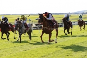 13 September 2020;  Search For A Song, ridden by Oisin Orr, white sleeves, winning The Comer Group International Irish St. Leger at The Curragh. © Peter Mooney, 59 Upper George's Street, Dun Laoghaire, Co. Dublin, A96 H2R3, Ireland  Tel: 00 353 (0)86 2589298