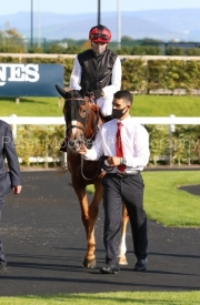 13 September 2020;  Search For A Song, ridden by Oisin Orr, winning The Comer Group International Irish St. Leger at The Curragh. © Peter Mooney, 59 Upper George's Street, Dun Laoghaire, Co. Dublin, A96 H2R3, Ireland  Tel: 00 353 (0)86 2589298