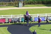 13 September 2020;  Shale, Ryan Moore up, returns to the winner's enclosure after hersuccess in The Moyglare Stud Stakes at The Curragh. © Peter Mooney, 59 Upper George's Street, Dun Laoghaire, Co. Dublin, A96 H2R3, Ireland  Tel: 00 353 (0)86 2589298