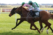 21 March 2021;  Amazed By Grace, Danny Sheehy up, far side, defeating The Artist, Niall McCullagh up, in The Paddy Power Madrid Handicap at The Curragh.  © Peter Mooney, 59 Upper George's Street, Dun Laoghaire, Co. Dublin, A96 H2R3, Ireland  Tel: 00 353 (0)86 2589298
