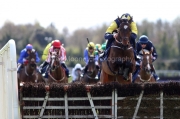 5 April 2021;  Shanroe, Donagh Meyler up, clears the final flight on his way to success in The Farmhouse Foods Novice Handicap Hurdle at Fairyhouse.  © Peter Mooney, 59 Upper George's Street, Dun Laoghaire, Co. Dublin, A96 H2R3, Ireland  Tel: 00 353 (0)86 2589298