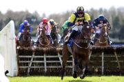 5 April 2021;  Shanroe, Donagh Meyler up, pulls away from the final flight on his way to success in The Farmhouse Foods Novice Handicap Hurdle at Fairyhouse.  © Peter Mooney, 59 Upper George's Street, Dun Laoghaire, Co. Dublin, A96 H2R3, Ireland  Tel: 00 353 (0)86 2589298