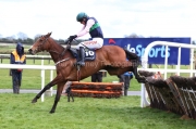 5 April 2021;  Stormy Ireland and Danny Mullins clear the final flight before claiming The Underwriting Exchange Hurdle at Fairyhouse.  © Peter Mooney, 59 Upper George's Street, Dun Laoghaire, Co. Dublin, A96 H2R3, Ireland  Tel: 00 353 (0)86 2589298