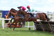 5 April 2021;  The Bosses Oscar, Jack Kennedy up, clears a flight during The Underwriting Exchange Hurdle at Fairyhouse.  © Peter Mooney, 59 Upper George's Street, Dun Laoghaire, Co. Dublin, A96 H2R3, Ireland  Tel: 00 353 (0)86 2589298