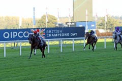 20 October 2018;   CRACKSMAN, Frankie Dettori up, are decisive winners of The Qipco Champion Stakes at Ascot.      © Peter Mooney, 6, Cumberland Street, Dun Laoghaire, Co. Dublin, Ireland.    Tel:  00 353 (0)86 2589298