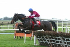 2 December 2018;  APPLE'S JADE, Jack Kennedy up, puts in a fine leap at an early flight before gaining success in The baroneracing.com Hatton's Grace Hurdle at Fairyhouse.      © Peter Mooney 59 Upper George's Street, Dun Laoghaire, Co. Dublin, A96 H2R3, Ireland.    Tel:  00 353 (0)86 2589298
