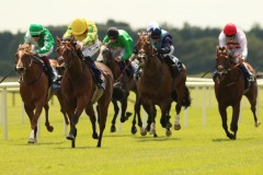 14 July 2019;  MID WINSTER, Ben Coen up, striped sleeves, winning The Discover Boyne Valley Handicap at Fairyhouse.      © Peter Mooney, 59 Upper George's Street, Dun Laoghaire, Co. Dublin, Ireland.    Tel:  00 353 (0)86 2589298