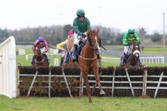 23 February 2019;  WAY BACK HOME and Robbie Power clear the final flight en route to success in The Winning Fair Juvenile Hurdle at Fairyhouse.      © Peter Mooney 59 Upper George's Street, Dun Laoghaire, Co. Dublin, A96 H2R3, Ireland.    Tel:  00 353 (0)86 2589298