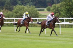 1 July 2020; Cadillac and Shane Foley storm to victory in The Foran Equine Irish European Breeders Fund Auction Maiden at Leopardstown.© Peter Mooney, 59 Upper George's Street, Dun Laoghaire, Co. Dublin, A96 H2R3, Ireland  Tel: 00 353 (0)86 2589298