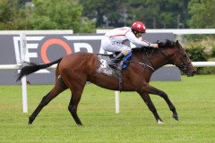 1 July 2020; Cadillac and Shane Foley storm to victory in The Foran Equine Irish European Breeders Fund Auction Maiden at Leopardstown.© Peter Mooney, 59 Upper George's Street, Dun Laoghaire, Co. Dublin, A96 H2R3, Ireland  Tel: 00 353 (0)86 2589298