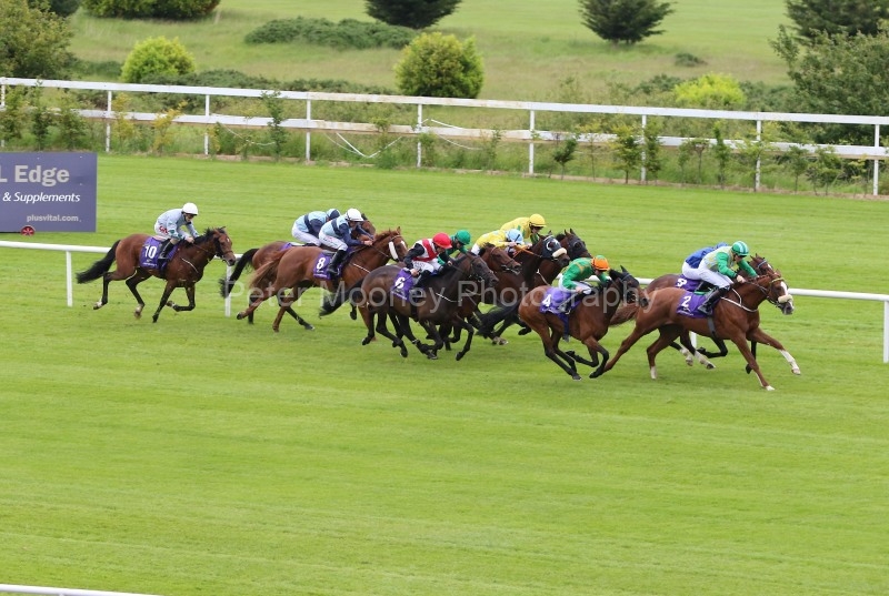 13 June 2019;  Cnoc An Oir, Donnacha O'Brien up, no.4, winning The 'Coolio' Handicap at Leopardstown.      © Peter Mooney, 59 Upper George's Street, Dun Laoghaire, Co. Dublin, Ireland.    Tel:  00 353 (0)86 2589298