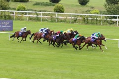 13 June 2019;  Cnoc An Oir, Donnacha O'Brien up, no.4, winning The 'Coolio' Handicap at Leopardstown.      © Peter Mooney, 59 Upper George's Street, Dun Laoghaire, Co. Dublin, Ireland.    Tel:  00 353 (0)86 2589298