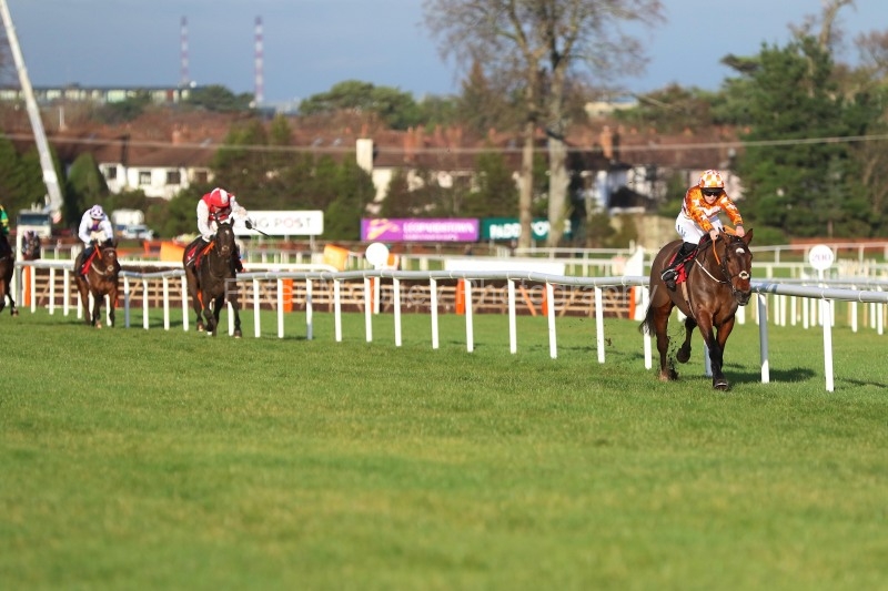 26 December 2019; ASPIRE TOWER and Rachael Blackmore defeating Wolf Prince, Jonathan Moore up, in The Knight Frank Juvenile Hurdle at Leopardstown.      © Peter Mooney, 59 Upper George's Street, Dun Laoghaire, Co. Dublin A96 H2R3, Ireland.    Tel:  00 353 (0)86 2589298