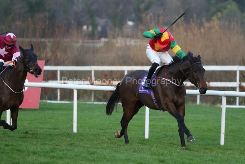29 December 2018;   BENRUBEN, Finny Maguire up, defeating Conflated, Jamie Codd up, in The O'Driscoll O'Neil Insurance Brokers Flat Race at Leopardstown.      © Peter Mooney, 59 Upper George's Street, Dun Laoghaire, Co. Dublin, Ireland.    Tel:  00 353 (0)86 2589298