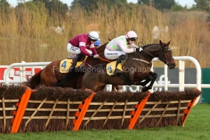 29 December 2018;   SHARJAH, Patrick Mullins up, leads Samcro, Jack Kennedy up, over the final flight before winning The Ryanair Hurdle at Leopardstown.      © Peter Mooney, 59 Upper George's Street, Dun Laoghaire, Co. Dublin, Ireland.    Tel:  00 353 (0)86 2589298