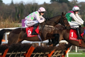 29 December 2019; SHARJAH, ridden by Patrick Mullins, jumps the first flight before claiming The Matheson Hurdle at Leopardstown.      © Peter Mooney, 59 Upper George's Street, Dun Laoghaire, Co. Dublin A96 H2R3, Ireland.    Tel:  00 353 (0)86 2589298