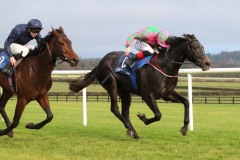 3 November 2019;  IN FROM THE COLD, ridden by Chris Hayes, right, holds the challenge of Love Locket, Donnacha O'Brien up, to win The Membership At Naas Nursery at Naas.      © Peter Mooney, 59 Upper George's Street, Dun Laoghaire, Co. Dublin, Ireland.    Tel:  00 353 (0)86 2589298