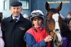3 November 2019;  Gavin Cromwell and Sean Davis with JUKEBOX JIVE after they had won The Daragh Fitzpatrick & Colm White Local Bookmakers November Handicap at Naas.      © Peter Mooney, 59 Upper George's Street, Dun Laoghaire, Co. Dublin, Ireland.    Tel:  00 353 (0)86 2589298