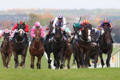 3 November 2019;  MOTHER VINCENT, ridden by Willie Byrne,  defeating Ultra Pride, Rory Cleary up, and Stormy Tale, Ben Coen up, in The Naas Nursery Of Champions Handicap at Naas.      © Peter Mooney, 59 Upper George's Street, Dun Laoghaire, Co. Dublin, Ireland.    Tel:  00 353 (0)86 2589298