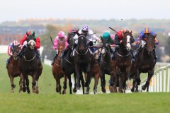 3 November 2019;  MOTHER VINCENT, ridden by Willie Byrne,  defeating Ultra Pride, Rory Cleary up, and Stormy Tale, Ben Coen up, in The Naas Nursery Of Champions Handicap at Naas.      © Peter Mooney, 59 Upper George's Street, Dun Laoghaire, Co. Dublin, Ireland.    Tel:  00 353 (0)86 2589298