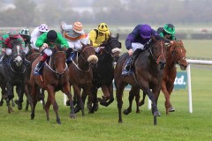 3 November 2019;  TIDE OF TIME, ridden by Oisin Orr, second right, winning The Christmas Party Raceday At Naas Handicap at Naas.      © Peter Mooney, 59 Upper George's Street, Dun Laoghaire, Co. Dublin, Ireland.    Tel:  00 353 (0)86 2589298
