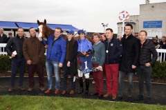 4 November 2018;   The winning connections with NADHEER after they had won The JF Dunne Insurances Maiden at Naas.      © Peter Mooney, 59 Upper George's Street, Dun Laoghaire, Co. Dublin, Ireland.    Tel:  00 353 (0)86 2589298
