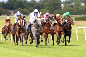 5 August 2019;   SHE'S MY DREAM and Sean Byrne sweep to success in The Naas Racecourse Handicap at Naas.      © Peter Mooney, 59 Upper George's Street, Dun Laoghaire, Co. Dublin, Ireland.    Tel:  00 353 (0)86 2589298