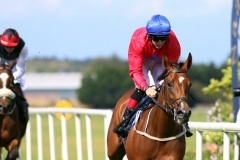 5 August 2019;   AUXILIA and Colin Keane storll to an emphatic success in The Irish Stallion Farms European Breeders Fund Fillies Median Auction Maiden at Naas.      © Peter Mooney, 59 Upper George's Street, Dun Laoghaire, Co. Dublin, Ireland.    Tel:  00 353 (0)86 2589298