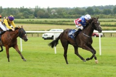 5 August 2019;  BELLAKRIS, Shane Foley aboard, storm to victory in The Naas Racecourse Fillies Maiden at Naas.      © Peter Mooney, 59 Upper George's Street, Dun Laoghaire, Co. Dublin, Ireland.    Tel:  00 353 (0)86 2589298