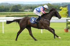 5 August 2019;  BELLAKRIS, Shane Foley aboard, storm to victory in The Naas Racecourse Fillies Maiden at Naas.      © Peter Mooney, 59 Upper George's Street, Dun Laoghaire, Co. Dublin, Ireland.    Tel:  00 353 (0)86 2589298