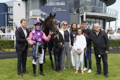 5 August 2019;  The winning connections with CELTIC BEAUTY after their success in The Irish Stallion Farms European Breeders Fund Maiden at Naas.      © Peter Mooney, 59 Upper George's Street, Dun Laoghaire, Co. Dublin, Ireland.    Tel:  00 353 (0)86 2589298