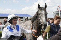 5 August 2019;   Sean Byrne with SHE'S MY DREAM after their success in The Naas Racecourse Handicap at Naas.      © Peter Mooney, 59 Upper George's Street, Dun Laoghaire, Co. Dublin, Ireland.    Tel:  00 353 (0)86 2589298