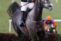 8 March 2020;  Capuccimix, Robbie Power up, clears the final fence before winning The MansionBet 'GetItReady' For Cheltenham Leinster National Handicap Steeplechase at Naas.      © Peter Mooney, 59 Upper George's Street, Dun Laoghaire, Co. Dublin A96 H2R3, Ireland.    Tel:  00 353 (0)86 2589298