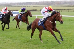 1 Novemberber 2020; Storm Legend, in the hands of Chris Hayes, provides John Oxx with his final training success in The Irish Stallion Farms European Breeders Fund Maiden at Naas. © Peter Mooney, 59 Upper George's Street, Dun Laoghaire, Co. Dublin, A96 H2R3, Ireland  Tel: 00 353 (0)86 2589298