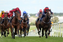11 May 2019;  LORELEI ROCK, Leigh Roche up, right, just holds the challenge of Air Force Jet, Seamie Heffernan up, to win The Irish Stallion Farms European Breeders Fund Maiden at Naas.© Peter Mooney, 59 Upper George's Street, Dun Laoghaire, Co. Dublin, Ireland.    Tel:  00 353 (0)86 2589298
