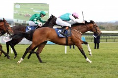 13 April 2019;   IMAGING, Oisin Orr up, nearside, overcomes, No Needs Never, Shane Crosse up, to win The Gladness Stakes at Naas.      © Peter Mooney, 59 Upper George's Street, Dun Laoghaire, Co. Dublin, Ireland.    Tel:  00 353 (0)86 2589298