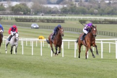 13 April 2019;  MAGICAL and Ryan Moore are convincing winners over Flag Of Honour, Seamie Heffernan up, in The Alleged Stakes at Naas.      © Peter Mooney, 59 Upper George's Street, Dun Laoghaire, Co. Dublin, Ireland.    Tel:  00 353 (0)86 2589298
