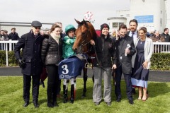 13 April 2019;  The winning connections with MONARCH OF EGYPT after winning The Irish Stallion Farms European Breeders Fund Race at Naas.      © Peter Mooney, 59 Upper George's Street, Dun Laoghaire, Co. Dublin, Ireland.    Tel:  00 353 (0)86 2589298