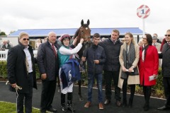 19 May 2019;  The winning connections with  KAFTAN after they had won The Irish Stallion Farms European Breeders Fund Fillies Maiden at Naas.      © Peter Mooney, 59 Upper George's Street, Dun Laoghaire, Co. Dublin, Ireland.    Tel:  00 353 (0)86 2589298