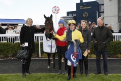 20 October 2019; Left to right: Jessica Harrington, Danielle Murray, Shane Foley, Kate Harrington and Patrick Coope  with FOR THE TREES after they had won The Tally-Ho Stud Irish European Breeders Fund Birdcatcher Premier Nursery Handicap at Naas.      © Peter Mooney, 59 Upper George's Street, Dun Laoghaire, Co. Dublin, Ireland.    Tel:  00 353 (0)86 2589298