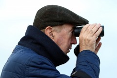 20 October 2019;  Dermot Weld viewing the running of The Irish Stallion Farms European Breeders Fund Bluebell Stakes at Naas.      © Peter Mooney, 59 Upper George's Street, Dun Laoghaire, Co. Dublin, Ireland.    Tel:  00 353 (0)86 2589298