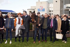 21 October 2018; The winning connections with CEDARS OF LEBANON after she had won The Foran Equine Irish European Breeders Fund Auction Race Final at Naas.      © Peter Mooney, 59 Upper George's Street, Dun Laoghaire, Co. Dublin, Ireland.    Tel:  00 353 (0)86 2589298
