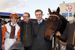 21 October 2018; Ronan Whelan, Dave Keena and Patrick Prendergast with CEDARS OF LEBANON after she had won The Foran Equine Irish European Breeders Fund Auction Race Final at Naas.      © Peter Mooney, 59 Upper George's Street, Dun Laoghaire, Co. Dublin, Ireland.    Tel:  00 353 (0)86 2589298