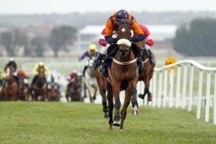 24 February 2019;  ALL FOR JOY, Barry Browne up, runs out a facile winner of The Naas Rugby Club Maiden Hurdle at Naas.      © Peter Mooney, 59 Upper George's Street, Dun Laoghaire, Co. Dublin, Ireland.    Tel:  00 353 (0)86 2589298