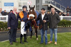 24 February 2019; The winning connections with  ALL FOR JOY after their success in The Naas Rugby Club Maiden Hurdle at Naas.      © Peter Mooney, 59 Upper George's Street, Dun Laoghaire, Co. Dublin, Ireland.    Tel:  00 353 (0)86 2589298