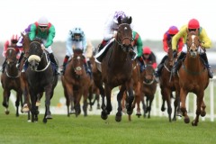 24 March 2019;   WESTERN DAWN, Kevin Manning up, check cap, defeating Sonaiyla, Ronan Whelan up, noseband, and Castletownshend, Ruby Walsh up, right, in The Kildare Post & Kildare Now Maiden at Naas.      © Peter Mooney, 59 Upper George's Street, Dun Laoghaire, Co. Dublin, Ireland.    Tel:  00 353 (0)86 2589298