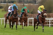 27 March 2021;   Team Of Firsts and Colin Keane, right, race to success in The Irish Stallion Farms European Breeders Fund Median Auction Maiden at Navan.  © Peter Mooney, 59 Upper George's Street, Dun Laoghaire, Co. Dublin, A96 H2R3, Ireland  Tel: 00 353 (0)86 2589298