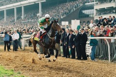 16 March 1999; Istabraq, Charlie Swan up, prior to winning The Smurfit Champion Hurdle at Cheltenham.© Peter Mooney, 59 Upper George's Street, Dun Laoghaire, Co. Dublin A96 H2R3, Ireland.  Tel:  00 353 (0)86 2589298